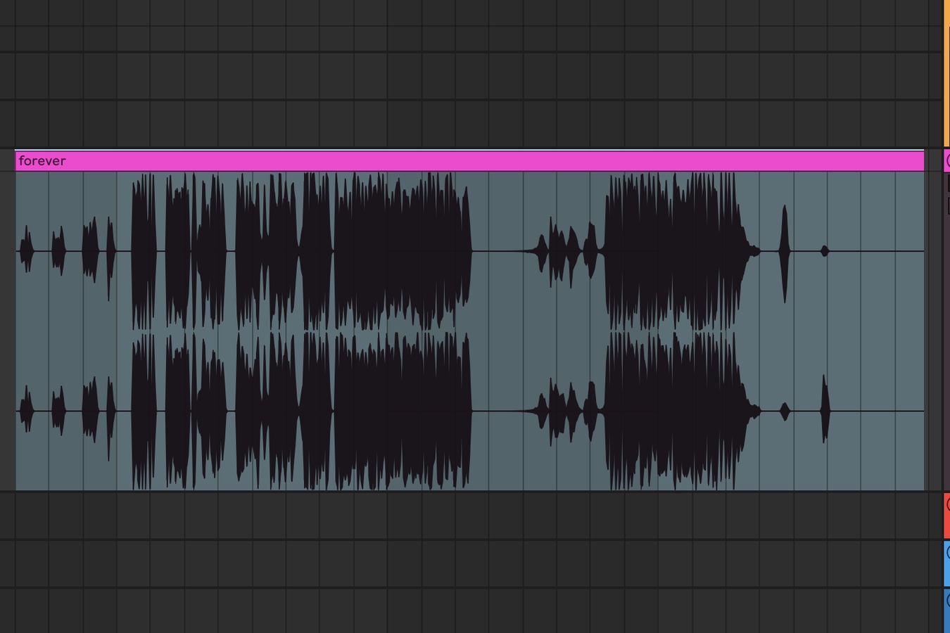 Curso de EDM Progressive - material Forma de onda de la acapella "forever" en Ableton Live